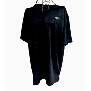Nike Pro DRI-FIT T-Shirt Men's Size L Black Stretch Short Sleeve Training Jersey